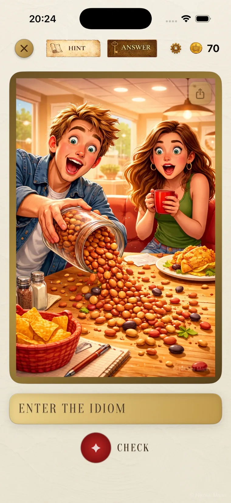 Idiomo idiom puzzle screen